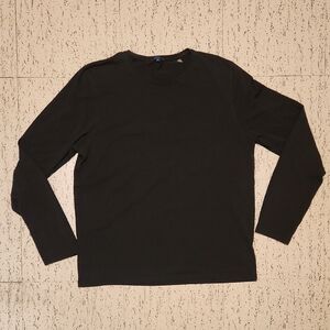 Patrick Assaraf Blacl Pima Cotton Long Sleeve Shirt